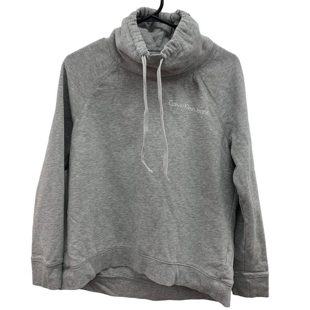 Calvin Klein Womens Gray Pullover Cowl Neck Sweater Sweatshirt Size Small - READ
